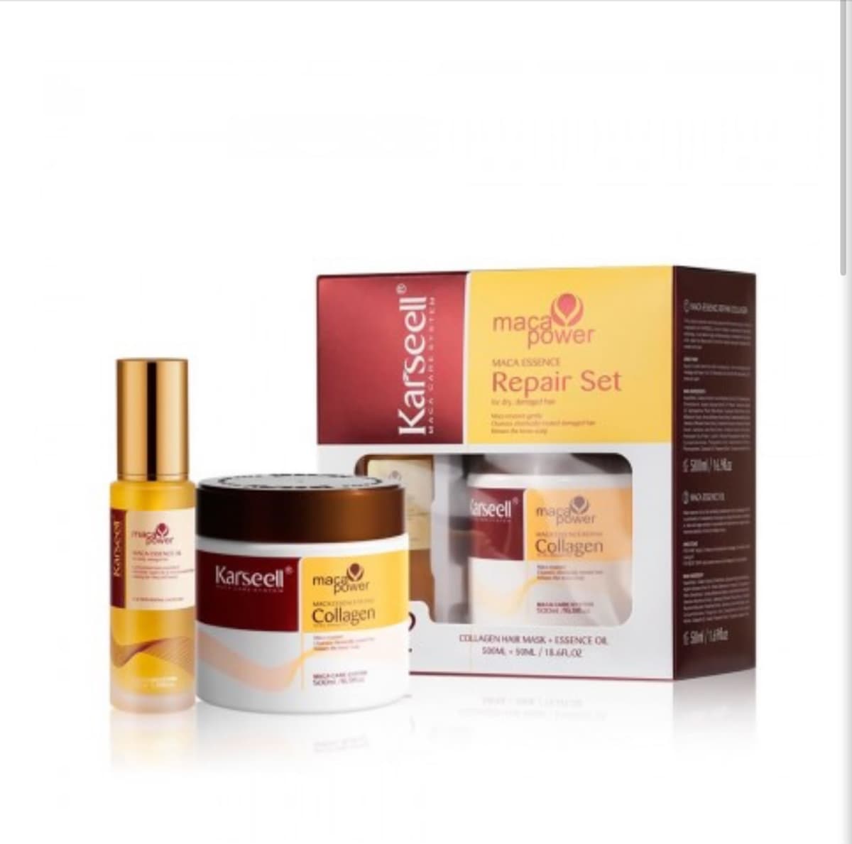 Kit Karseell Maca Power Máscara 500ml + Óleo Capilar 50ml