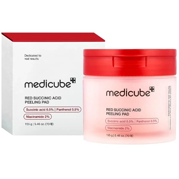Almofadas Esfoliantes Medicube Red Succinic Acid Peeling Pad de 70 Unidades