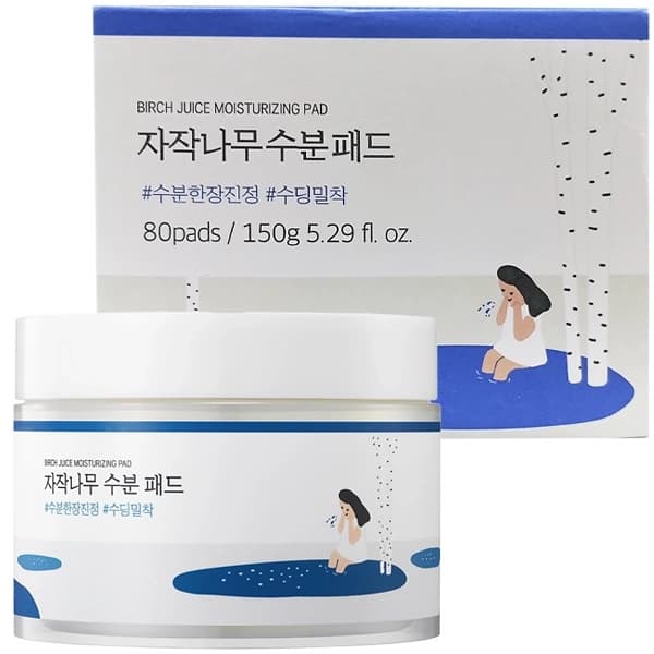Almofadas Hidratantes ROUND LAB Birch Juice Moisturizing Pad de 80 Unidades