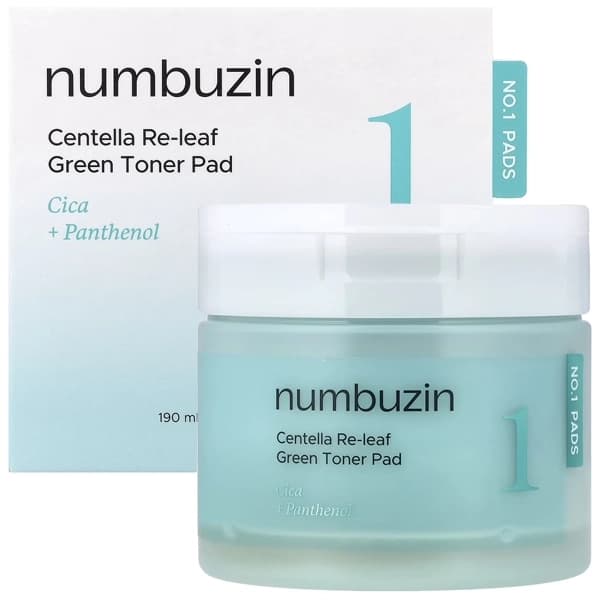 Almofadas Tônicas Numbuzin No.1 Centella Re-Leaf Green de 70