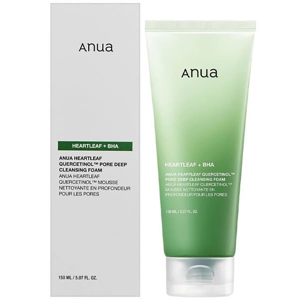 Espuma Facial de Limpeza Anua Heartleaf + BHA Quercetinol Pore Deep Cleansing Foam 150 ml