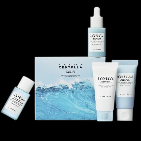 Kit Cuidado Facial SKIN1004 Madagascar Centella Hyalu-Cica Travel - 4 Peças