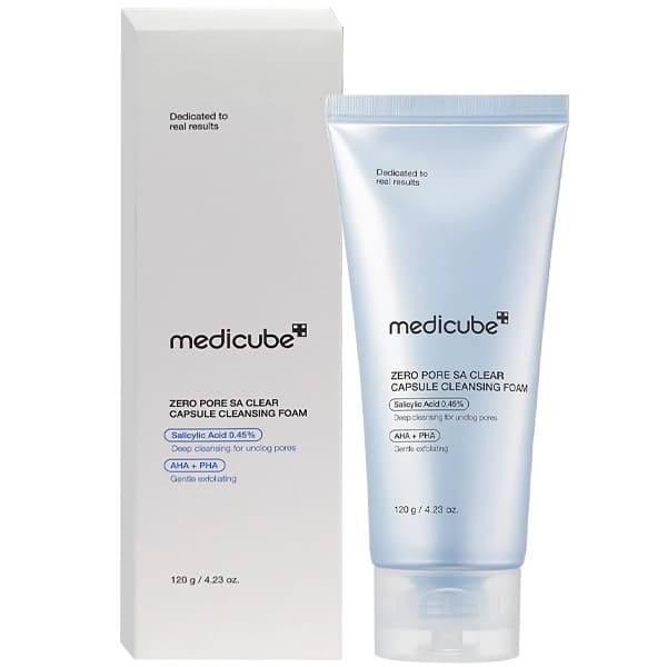 Limpador Facial Medicube Zero Pore SA Clear Capsule Cleansing Foam de 120g (CX Feia)