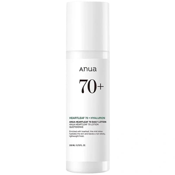 Loção Facial Anua Heartleaf 70+ Hyaluron de 200 ml