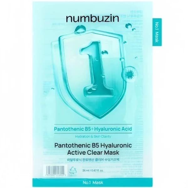 Máscara Facial Hidratante Numbuzin No.1 Pantothenic B5 Hyaluronic Active - 1 Unidade