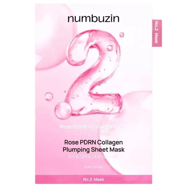 Máscara Facial Hidratante Numbuzin No.2 Rose PDRN Collagen Plumping - 1 Unidade
