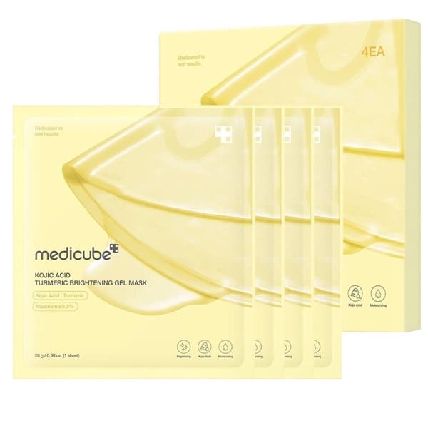 Máscara Facial Medicube Kojic Acid Turmeric Brightening Gel - 4 Unidades