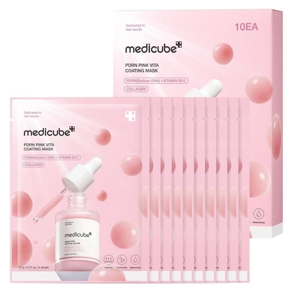 Máscara Facial Medicube PDRN Pink Vita Coating - 10 Unidades