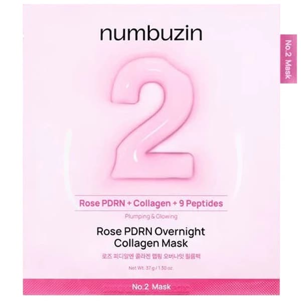 Máscara Facial Noturna Numbuzin No. 2 Rose PDRN Overnight Collagen - 1 Unidade