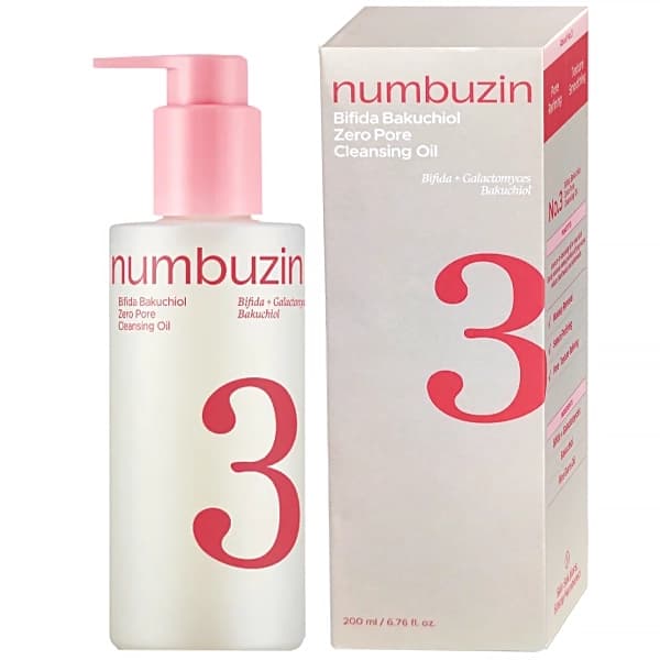Óleo de Limpeza Facial Numbuzin No3 Bifida Bakuchiol Zero Pore Oil de 200ml
