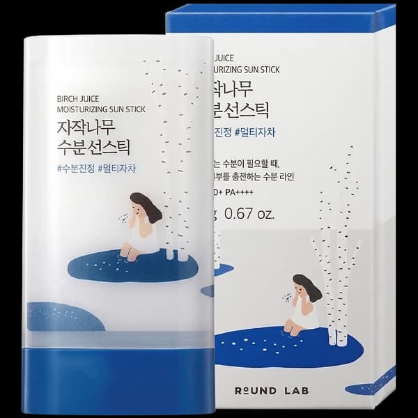 Protetor Solar Facial em Barra Round Lab Birch Juice Moisturizing Sun Stick SPF 50+ PA++++ 19 g