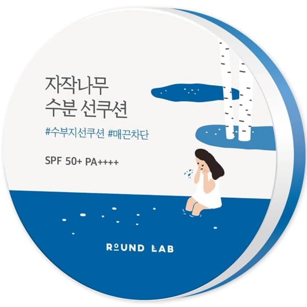 Protetor Solar Facial Round Lab Birch Juice Moisturizing Sun Cushion SPF50+ PA ++++ de 15 g