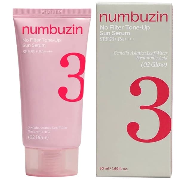 Sérum Protetor Solar Facial Numbuzin No.3 No Filt Tone-Up SPF50+ de 50ml - 02 Glow